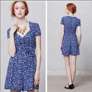 Leifnotes blue and white patterned romper